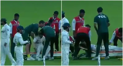 Hasan Ali Stretchered Off After Scary Head Injury in BAN vs PAK 2nd Test, Returns to Field