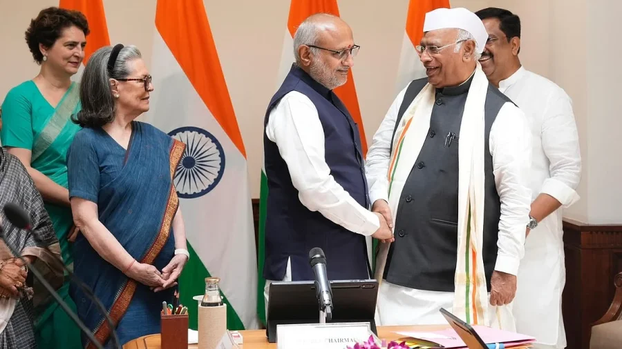 Kharge takes oath as Rajya Sabha member after re-election