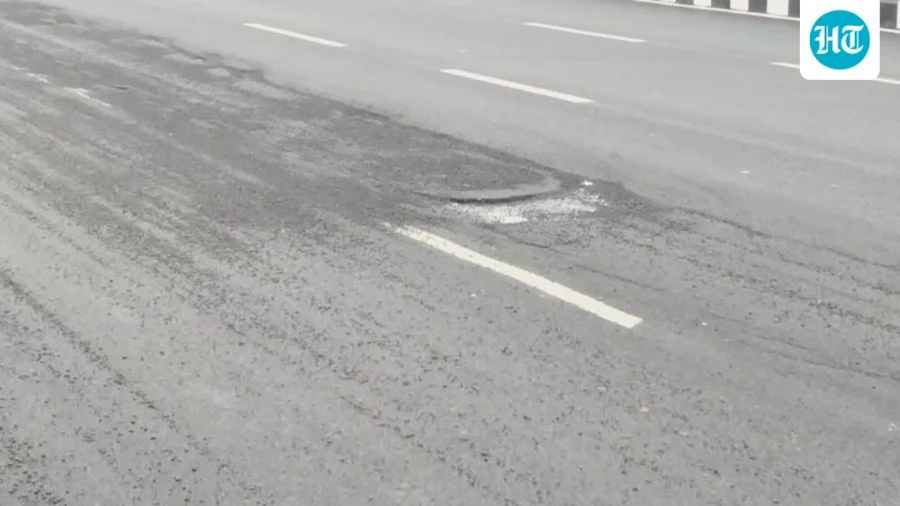 Road surface peels off on new eight-lane Greater Noida ROB
