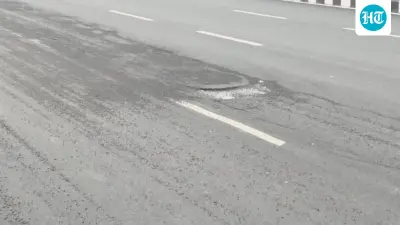 Road surface peels off on new eight-lane Greater Noida ROB