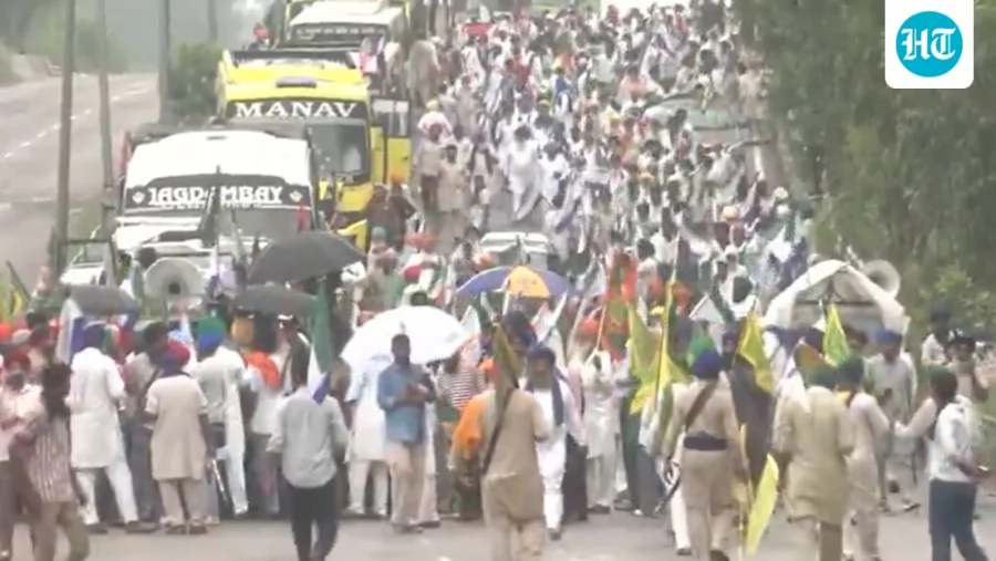 Thousands of farmers gather at Shambhu border ahead of march to Delhi. What's happening?