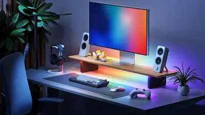 Nanoleaf's monitor stand is an all-in-one setup that brightens up your desk space